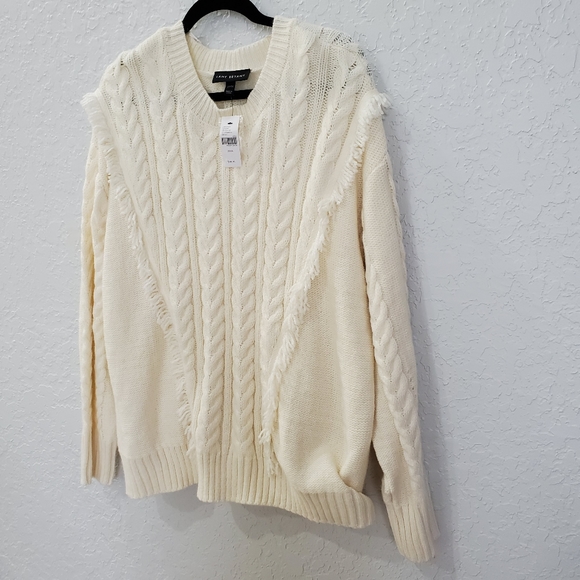Lane Bryant Fringe Cableknit sweater plus sz 22 24 new with tags - Picture 6 of 9